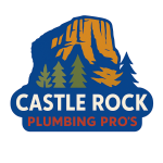 Logo for Castle Rock Plumbing Pros featuring a stylized mountain and tree design